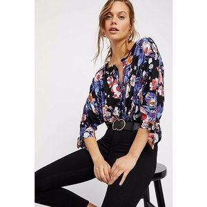 Free People bright floral blouse!